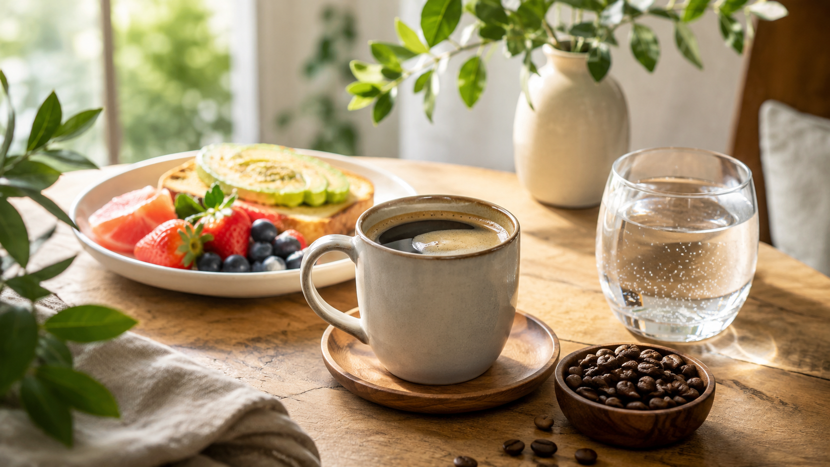 Balanced breakfast served with morning coffee